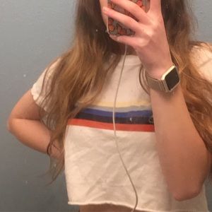 Simple cropped striped tee